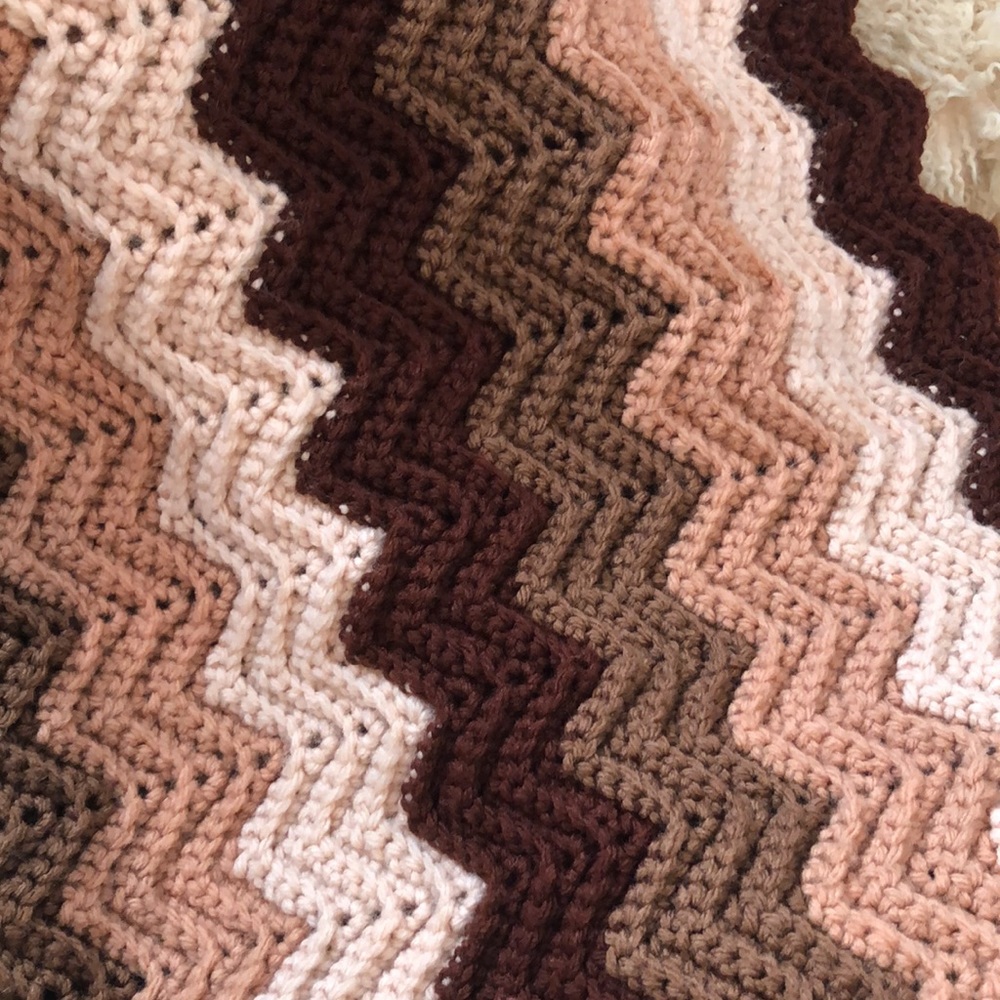 Autumn Ripple Crocheted Afghan